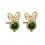 Boucles d'oreilles petit papillon oxyde de zirconium doré Couleur Vert