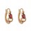 Boucles d'oreilles anneaux créole oxyde de zirconium doré Couleur Rouge