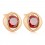 Boucles d'oreilles oeil oxyde de zirconium doré Couleur Rouge