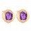 Boucles d'oreilles oeil oxyde de zirconium doré Couleur Violet