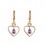 Boucles d'oreilles tombantes coeur zirconium pendant doré Couleur Violet