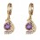 Boucles d'oreilles oeil anneaux oxyde de zirconium doré Couleur Violet