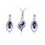 Parure bijoux goutte océan boucles d'oreilles clou pendantes argentée Couleur Violet