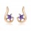 Boucles d'oreilles étoile oxyde de zirconium doré Couleur Violet