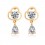 Boucles d'oreilles fleur avec pendentif oxyde de zirconium doré Couleur Blanc