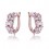 Boucles d'oreilles serties de gouttes oxyde de zirconium doré rose Couleur Blanc