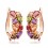 Boucles d'oreilles serties de gouttes oxyde de zirconium doré rose Couleur Multicolore