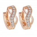 Boucles d'oreilles anneaux infini strass doré rose