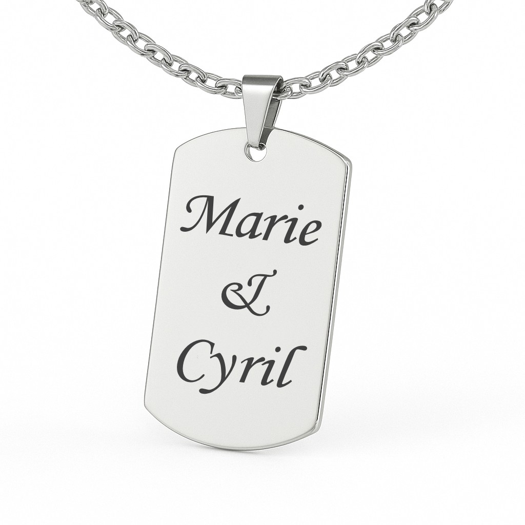 Bijoux à offrir® Collier plaque militaire acier inoxydable ...